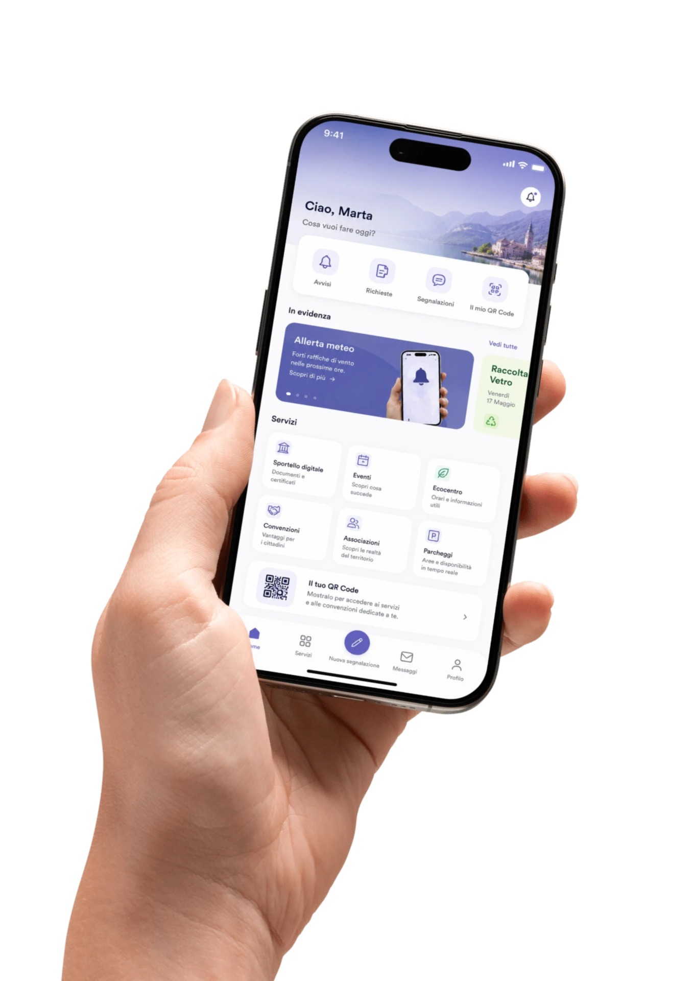 App MyCittadino mostrata su smartphone